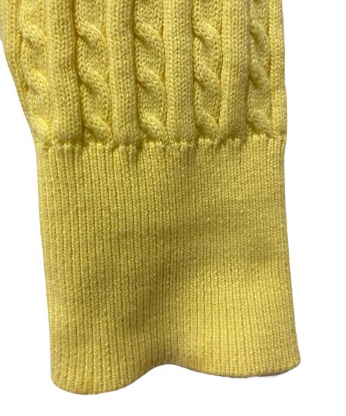 POLO RALPH LAUREN（ポロ・ラルフローレン）POLO RALPH LAUREN (ポロ・ラルフローレン) ケーブルクルーネックカーディガン イエロー サイズ:L（150）の古着・服飾アイテム