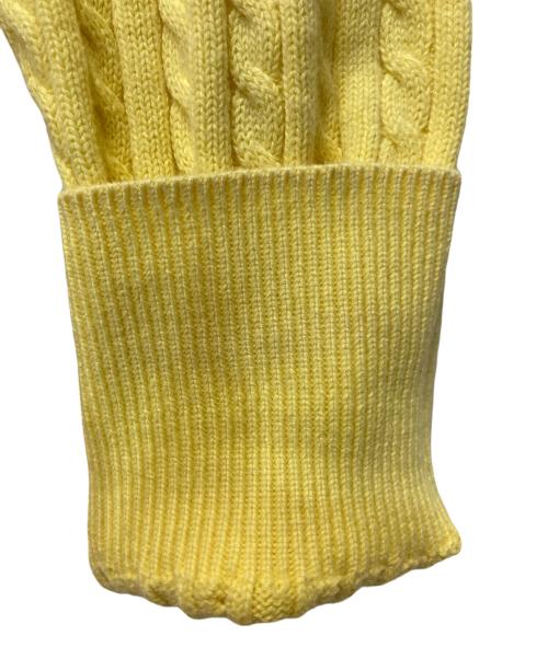 POLO RALPH LAUREN（ポロ・ラルフローレン）POLO RALPH LAUREN (ポロ・ラルフローレン) ケーブルクルーネックカーディガン イエロー サイズ:L（150）の古着・服飾アイテム