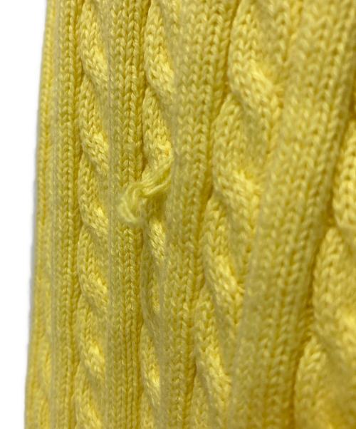 POLO RALPH LAUREN（ポロ・ラルフローレン）POLO RALPH LAUREN (ポロ・ラルフローレン) ケーブルクルーネックカーディガン イエロー サイズ:L（150）の古着・服飾アイテム