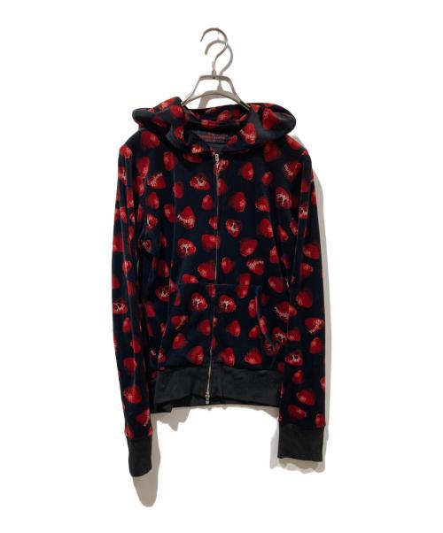 Hysteric Glamour（ヒステリックグラマー）Hysteric Glamour (ヒステリックグラマー) ジップパーカー ブラック×レッド サイズ:Freeの古着・服飾アイテム