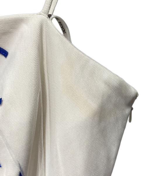 TADASHI SHOJI（タダシ ショージ）TADASHI SHOJI (タダシ ショージ) カットワークワンピース ホワイト×ブルー サイズ:2の古着・服飾アイテム