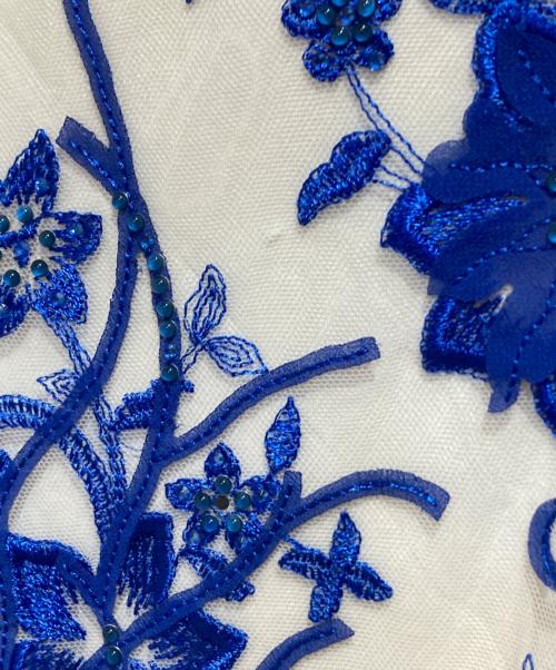 TADASHI SHOJI（タダシ ショージ）TADASHI SHOJI (タダシ ショージ) カットワークワンピース ホワイト×ブルー サイズ:2の古着・服飾アイテム