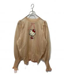 BEAMS COUTURE×HELLO KITTY（ビームス クチュール×ハローキティ）の古着「ハローキティの透けるセーター」｜ベージュ