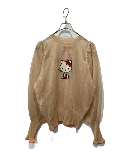 BEAMS COUTURE（ビームス クチュール）BEAMS COUTURE (ビームス クチュール) HELLO KITTY (ハローキティ) ハローキティの透けるセーター ベージュ サイズ:FREEの古着・服飾アイテム