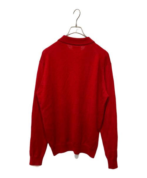 SECOND/LAYER（セカンドレイヤー）SECOND/LAYER (セカンドレイヤー) ニットポロカーディガン レッド サイズ:Mの古着・服飾アイテム