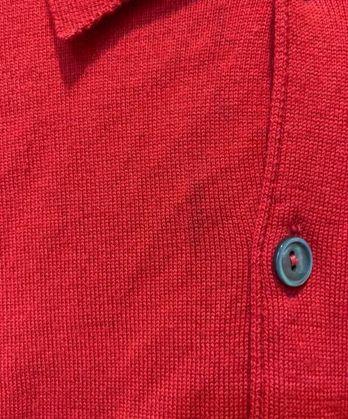 SECOND/LAYER（セカンドレイヤー）SECOND/LAYER (セカンドレイヤー) ニットポロカーディガン レッド サイズ:Mの古着・服飾アイテム
