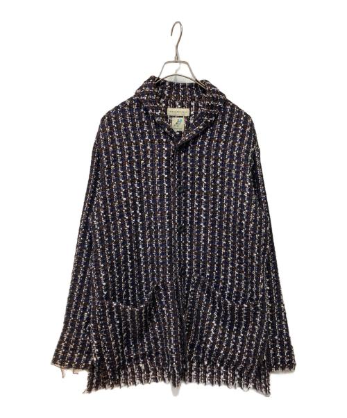 innocence（イノセンス）innocence (イノセンス) ツイードシャツジャケット ブラウン×ネイビー サイズ:Mの古着・服飾アイテム