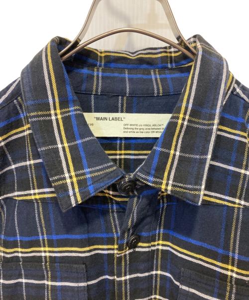 OFFWHITE（オフホワイト）OFFWHITE (オフホワイト) チェックシャツ ネイビー サイズ:Mの古着・服飾アイテム