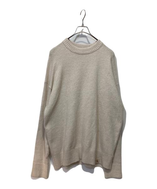 Calvin Klein Jeans（カルバンクラインジーンズ）Calvin Klein Jeans (カルバンクラインジーンズ) アルパカ混ニット アイボリー サイズ:Lの古着・服飾アイテム