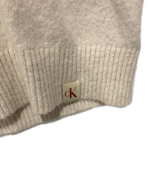 Calvin Klein Jeans（カルバンクラインジーンズ）Calvin Klein Jeans (カルバンクラインジーンズ) アルパカ混ニット アイボリー サイズ:Lの古着・服飾アイテム