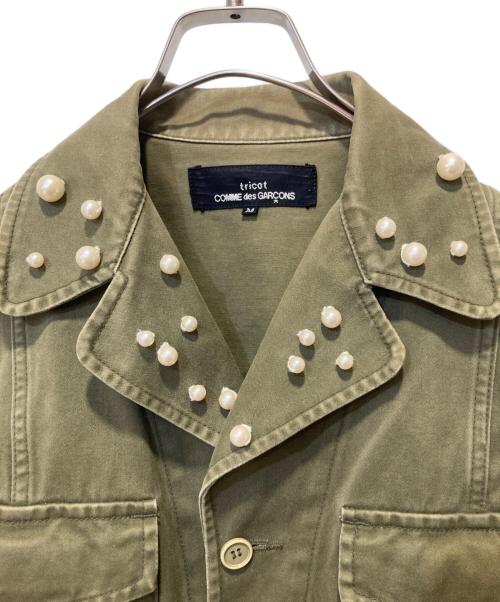 tricot COMME des GARCONS（トリココムデギャルソン）tricot COMME des GARCONS (トリココムデギャルソン) パールジャケット オリーブ サイズ:Mの古着・服飾アイテム
