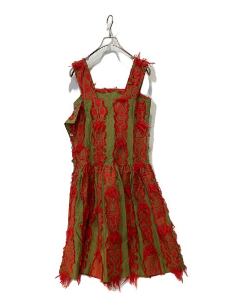 PLEATS PLEASE（プリーツプリーズ）PLEATS PLEASE (プリーツプリーズ) キャミソールワンピース レッド サイズ:3の古着・服飾アイテム