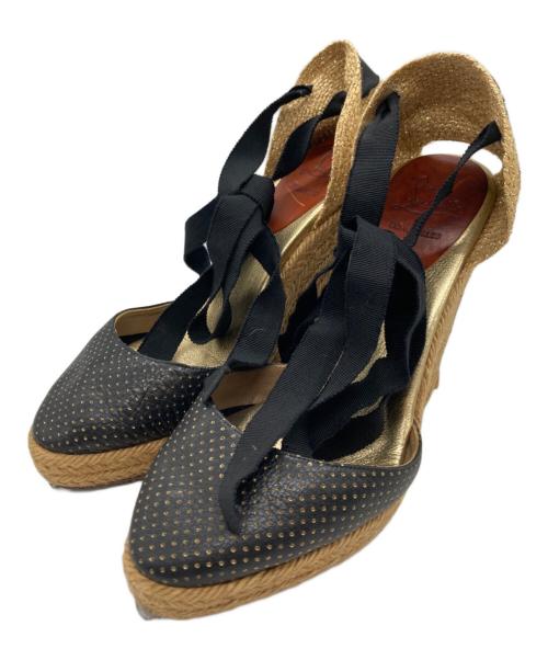 Christian Louboutin（クリスチャン・ルブタン）Christian Louboutin (クリスチャン・ルブタン) ウェッジソールサンダル ベージュ サイズ:23.5の古着・服飾アイテム