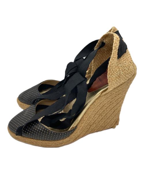 Christian Louboutin（クリスチャン・ルブタン）Christian Louboutin (クリスチャン・ルブタン) ウェッジソールサンダル ベージュ サイズ:23.5の古着・服飾アイテム