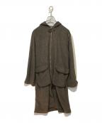 Y'S for living BASICSワイズフォーリビング）の古着「フーデッドコート」｜ブラウン