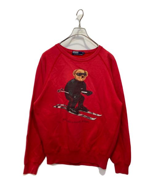 POLO RALPH LAUREN（ポロ・ラルフローレン）POLO RALPH LAUREN (ポロ・ラルフローレン) クルーネックスウェット レッド サイズ:Mの古着・服飾アイテム