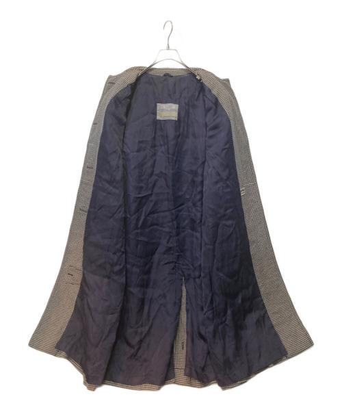 Aquascutum（アクアスキュータム）Aquascutum (アクアスキュータム) 50’s 千鳥格子ステンカラーコート ネイビー×ベージュ サイズ:不明の古着・服飾アイテム