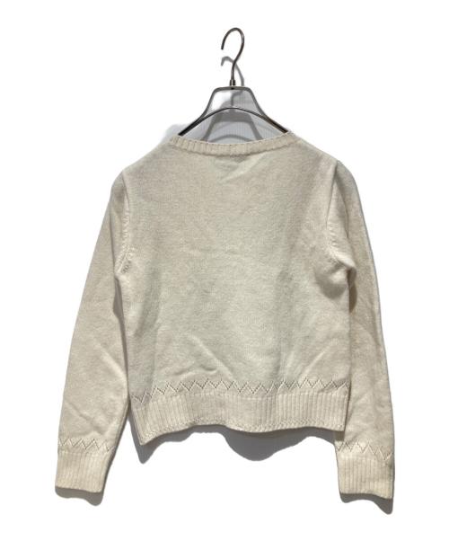Christian Dior（クリスチャン ディオール）Christian Dior (クリスチャン ディオール) カシミヤ混クルーネックカーディガン アイボリー サイズ:12Aの古着・服飾アイテム