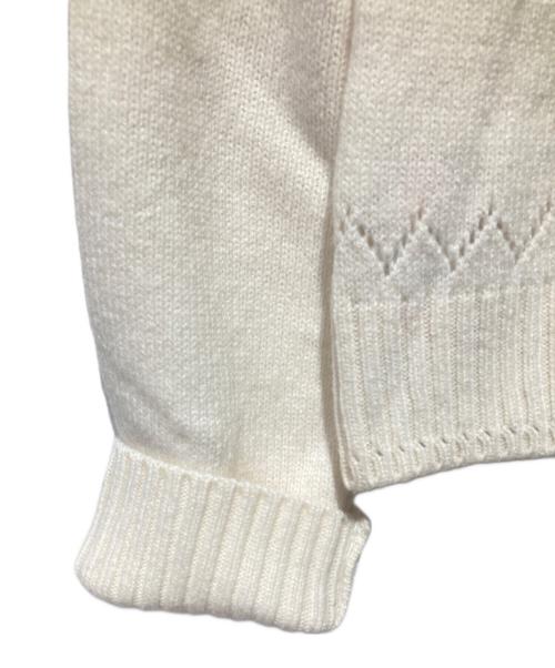 Christian Dior（クリスチャン ディオール）Christian Dior (クリスチャン ディオール) カシミヤ混クルーネックカーディガン アイボリー サイズ:12Aの古着・服飾アイテム