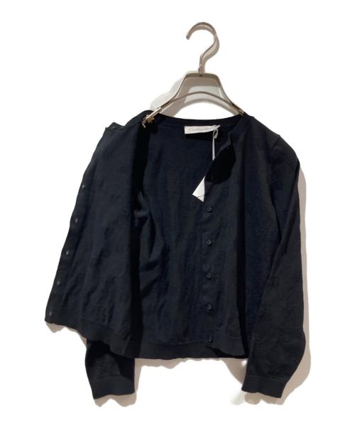 Christian Dior（クリスチャン ディオール）Christian Dior (クリスチャン ディオール) ロゴエンブロイダリーカシミヤ混カーディガン ブラック サイズ:KIDS 10の古着・服飾アイテム