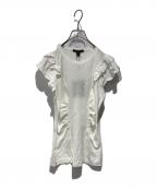 LOUIS VUITTONルイ ヴィトン）の古着「モノグラムカットワークレースTシャツ」｜ホワイト