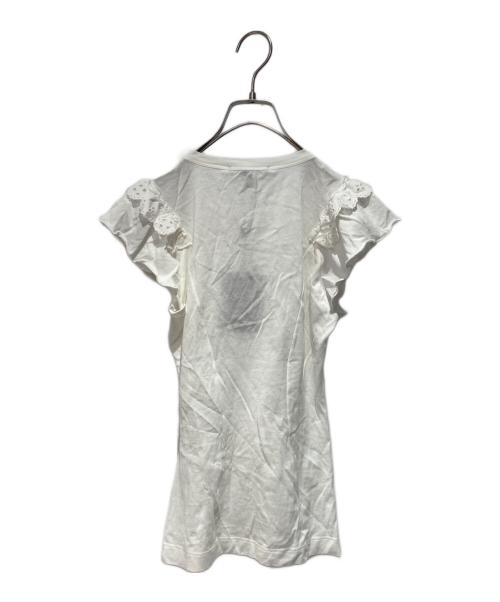 LOUIS VUITTON（ルイ ヴィトン）LOUIS VUITTON (ルイ ヴィトン) モノグラムカットワークレースTシャツ ホワイト サイズ:XSの古着・服飾アイテム
