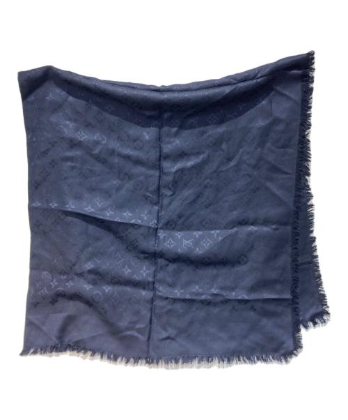 LOUIS VUITTON（ルイ ヴィトン）LOUIS VUITTON (ルイ ヴィトン) シルク混モノグラムストール ネイビーの古着・服飾アイテム