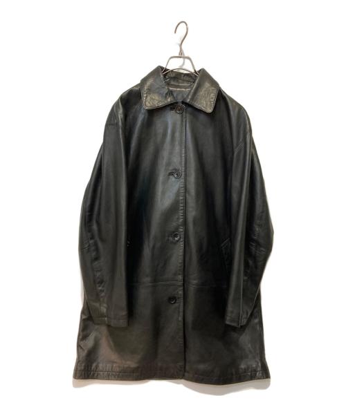 Eddie Bauer（エディーバウアー）Eddie Bauer (エディーバウアー) レザーカーコート ブラック サイズ:不明の古着・服飾アイテム