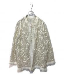 Ameri（アメリ）の古着「MEDI TAPE EMBROIDERY MESH JACKET」｜ホワイト