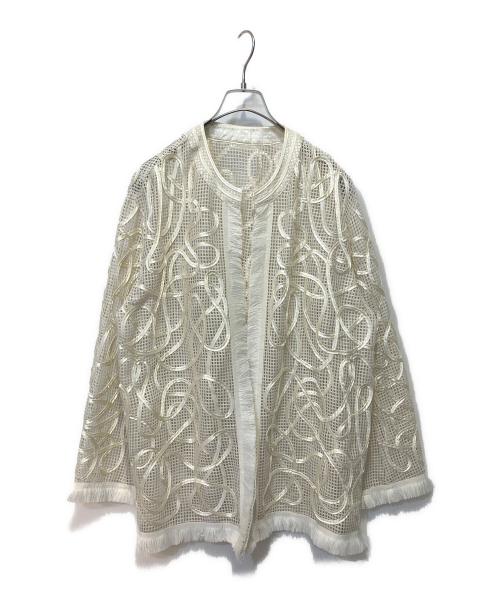 Ameri（アメリ）AMERI (アメリ) MEDI TAPE EMBROIDERY MESH JACKET ホワイト サイズ:FREEの古着・服飾アイテム