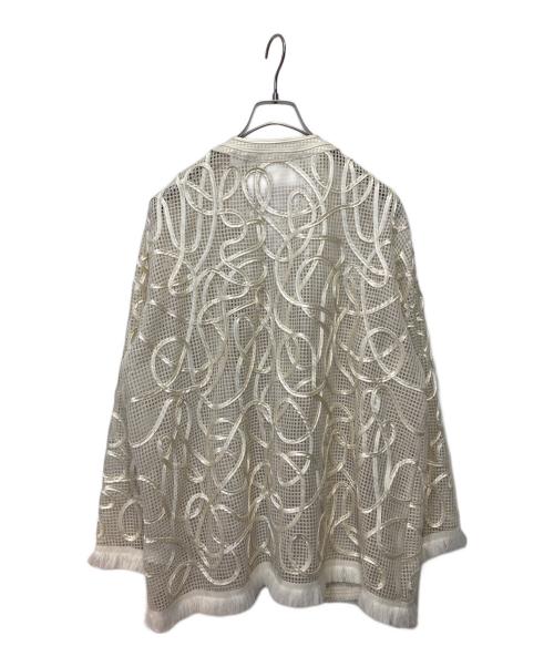 Ameri（アメリ）AMERI (アメリ) MEDI TAPE EMBROIDERY MESH JACKET ホワイト サイズ:FREEの古着・服飾アイテム