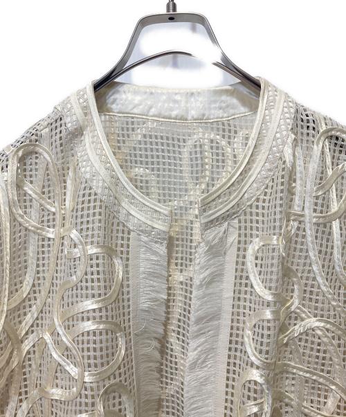 Ameri（アメリ）AMERI (アメリ) MEDI TAPE EMBROIDERY MESH JACKET ホワイト サイズ:FREEの古着・服飾アイテム