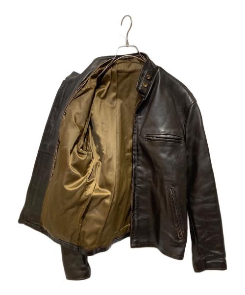 Schott（ショット）Schott (ショット) シングルライダースジャケット ブラウン サイズ:40の古着・服飾アイテム