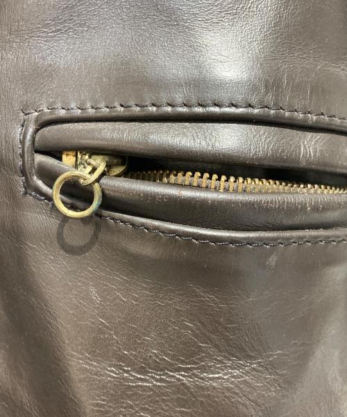 Schott（ショット）Schott (ショット) シングルライダースジャケット ブラウン サイズ:40の古着・服飾アイテム