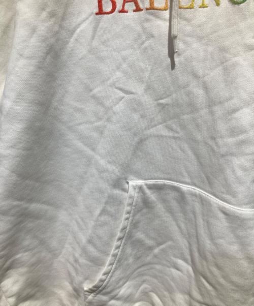 BALENCIAGA（バレンシアガ）BALENCIAGA (バレンシアガ) 19ss Rainbow BB Logo Hoodie ホワイト サイズ:Sの古着・服飾アイテム
