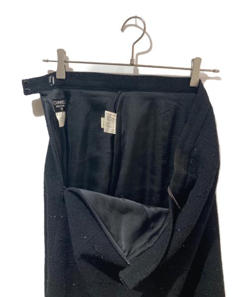 CHANEL（シャネル）CHANEL (シャネル) ツイードミニスカート ブラック サイズ:42の古着・服飾アイテム