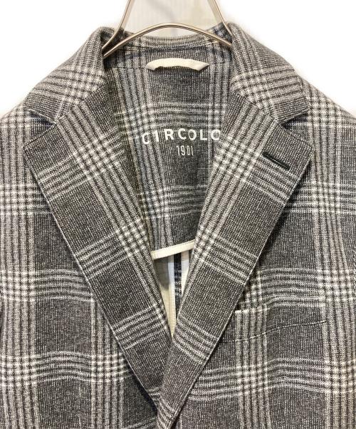 CIRCOLO 1901（チルコロ1901）Circolo 1901 (チルコロ1901) チェックテーラードジャケット グレー サイズ:46の古着・服飾アイテム
