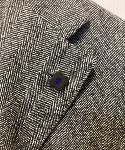 LARDINI（ラルディーニ）LARDINI (ラルディーニ) ヘリンボーンテーラードジャケット グレー サイズ:48の古着・服飾アイテム