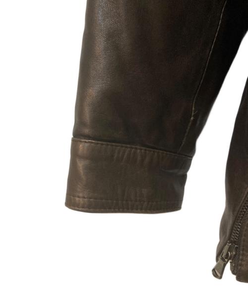 EMMETI（エンメティ）EMMETI (エンメティ) レザーダウンジャケット ブラウン サイズ:Mの古着・服飾アイテム