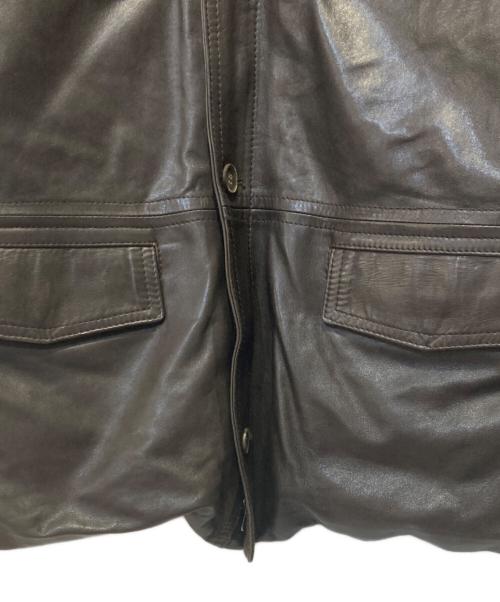 EMMETI（エンメティ）EMMETI (エンメティ) レザーダウンジャケット ブラウン サイズ:Mの古着・服飾アイテム