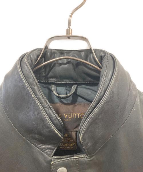 LOUIS VUITTON（ルイ ヴィトン）LOUIS VUITTON (ルイ ヴィトン) カーフレザージャケット ブラック サイズ:52の古着・服飾アイテム