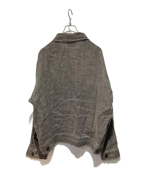 stussy（ステューシー）stussy (ステューシー) Boxy Linen Zip Jacket グレー サイズ:XLの古着・服飾アイテム