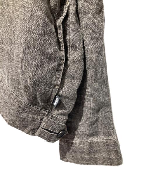 stussy（ステューシー）stussy (ステューシー) Boxy Linen Zip Jacket グレー サイズ:XLの古着・服飾アイテム