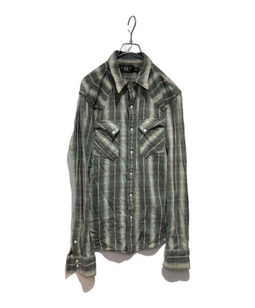 RRL（ダブルアールエル）RRL (ダブルアールエル) チェックシャツ グリーン サイズ:Mの古着・服飾アイテム