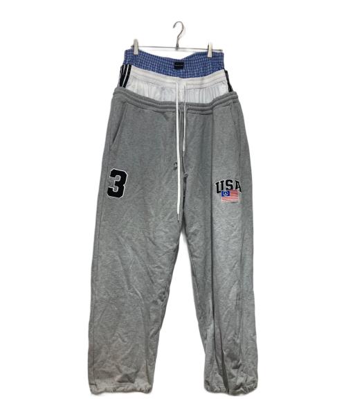 PROJECT G/R（プロジェクト ジーアール）PROJECT G/R (プロジェクト ジーアール) 3layered  weat pants グレー×ブルー サイズ:3の古着・服飾アイテム