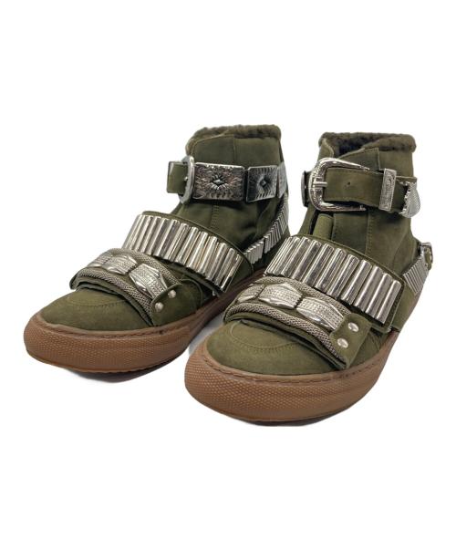 TOGA PULLA（トーガ プルラ）TOGA PULLA (トーガ プルラ) ハイカットスニーカー オリーブ サイズ:37の古着・服飾アイテム