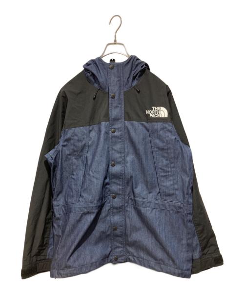 THE NORTH FACE（ザ ノース フェイス）THE NORTH FACE (ザ ノース フェイス) Mountain Light Denim Jacket インディゴ×ブラック サイズ:Lの古着・服飾アイテム