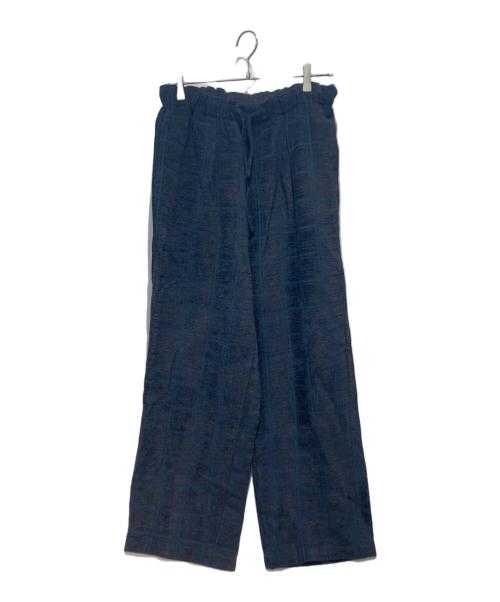 YOKE（ヨーク）YOKE (ヨーク) JACQUARD PLAID EASY PANTS グレー×グリーン サイズ:2の古着・服飾アイテム