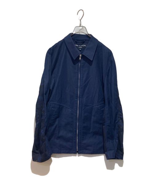 COMME des GARCONS HOMME（コムデギャルソン オム）COMME des GARCONS HOMME (コムデギャルソン オム) 綿ストレッチ ツイル カモ切替 ジップ ブルゾン ネイビー サイズ:Mの古着・服飾アイテム