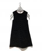 Bibiy.ビビィ）の古着「キルティング ドット刺繍ノースリーブワンピース」｜ブラック